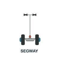 Segway icon. Flat sign element from transport collection. Creative Segway icon for web design, templates, infographics and more vector