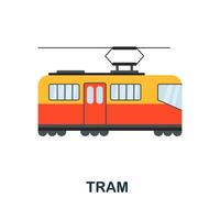 Tram icon. Flat sign element from transport collection. Creative Tram icon for web design, templates, infographics and more vector
