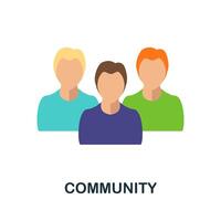 Community flat icon. Color simple element from volunteering collection. Creative Community icon for web design, templates, infographics and more vector