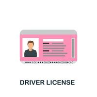 Driver License icon. Flat sign element from transport collection. Creative Driver License icon for web design, templates, infographics and more vector