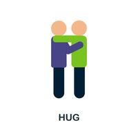 Hug flat icon. Color simple element from volunteering collection. Creative Hug icon for web design, templates, infographics and more vector