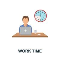 Work Time icon. Flat sign element from time management collection. Creative Work Time icon for web design, templates, infographics and more vector