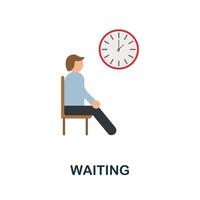Waiting icon. Flat sign element from time management collection. Creative Waiting icon for web design, templates, infographics and more vector