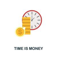 Time Is Money icon. Flat sign element from time management collection. Creative Time Is Money icon for web design, templates, infographics and more vector