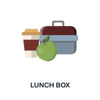 Lunch Box flat icon. Colored sign from take away service collection. Creative Lunch Box icon illustration for web design, infographics and more vector