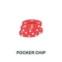 Pocker Chip icon. Flat sign element from table games collection. Creative Pocker Chip icon for web design, templates, infographics and more vector