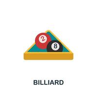 Billiard icon. Flat sign element from table games collection. Creative Billiard icon for web design, templates, infographics and more vector