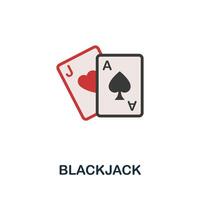 Blackjack icon. Flat sign element from table games collection. Creative Blackjack icon for web design, templates, infographics and more vector
