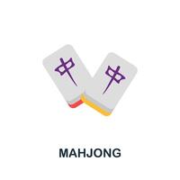 Mahjong icon. Flat sign element from table games collection. Creative Mahjong icon for web design, templates, infographics and more vector