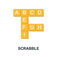 Scrabble icon. Flat sign element from table games collection. Creative Scrabble icon for web design, templates, infographics and more vector