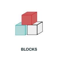Blocks icon. Flat sign element from table games collection. Creative Blocks icon for web design, templates, infographics and more vector