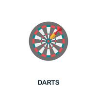 Darts icon. Flat sign element from table games collection. Creative Darts icon for web design, templates, infographics and more vector