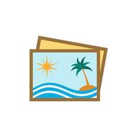 Photos flat icon. Color simple element from summer tourism collection. Creative Photos icon for web design, templates, infographics and more vector
