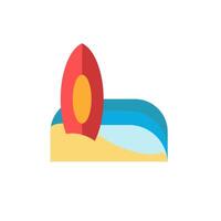 Surfing flat icon. Color simple element from summer tourism collection. Creative Surfing icon for web design, templates, infographics and more vector