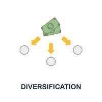 Diversification flat icon. Colored sign from stock market collection. Creative Diversification icon illustration for web design, infographics and more vector