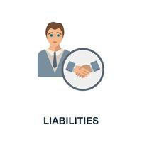 Liabilities flat icon. Colored sign from stock market collection. Creative Liabilities icon illustration for web design, infographics and more vector