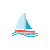 Sailboat flat icon. Color simple element from summer tourism collection. Creative Sailboat icon for web design, templates, infographics and more vector