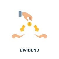 Dividend flat icon. Colored sign from stock market collection. Creative Dividend icon illustration for web design, infographics and more vector