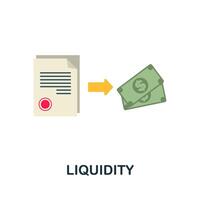 Liquidity flat icon. Colored sign from stock market collection. Creative Liquidity icon illustration for web design, infographics and more vector