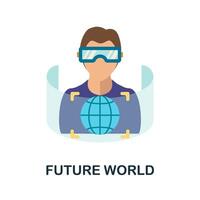Future World flat icon. Color simple element from stem education collection. Creative Future World icon for web design, templates, infographics and more vector