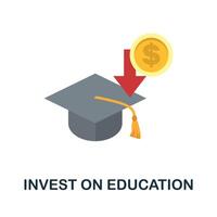 Invest On Education flat icon. Color simple element from stem education collection. Creative Invest On Education icon for web design, templates, infographics and more vector