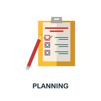 Planning flat icon. Color simple element from stem education collection. Creative Planning icon for web design, templates, infographics and more vector