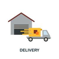 Delivery flat icon. Colored sign from small business collection. Creative Delivery icon illustration for web design, infographics and more vector