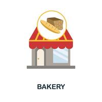 Bakery flat icon. Colored sign from small business collection. Creative Bakery icon illustration for web design, infographics and more vector