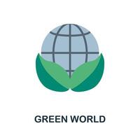 Green World flat icon. Simple element from save the world collection. Creative Green World icon for web design, templates, infographics and more vector