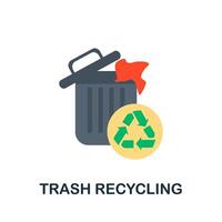 Trash Recycling flat icon. Simple element from save the world collection. Creative Trash Recycling icon for web design, templates, infographics and more vector