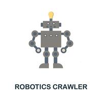 Robotics Crawler flat icon. Colored sign from robotics engineering collection. Creative Robotics Crawler icon illustration for web design, infographics and more vector