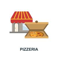 Pizzeria flat icon. Colored sign from small business collection. Creative Pizzeria icon illustration for web design, infographics and more vector