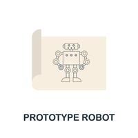 Prototype Robot flat icon. Colored sign from robotics engineering collection. Creative Prototype Robot icon illustration for web design, infographics and more vector