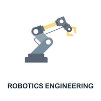 Robotics Engineering flat icon. Colored sign from collection. Creative Robotics Engineering icon illustration for web design, infographics and more vector