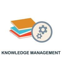 Knowledge Management flat icon from reputation management collection. Simple line element Knowledge Management symbol for templates, web design and infographics vector