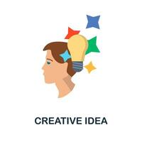 Creative Idea flat icon from reputation management collection. Simple line element Creative Idea symbol for templates, web design and infographics vector