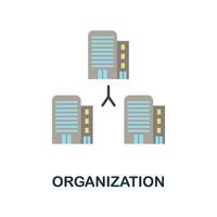 Organization flat icon from reputation management collection. Simple line element Organization symbol for templates, web design and infographics vector