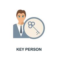 Key Person flat icon from reputation management collection. Simple line element Key Person symbol for templates, web design and infographics vector