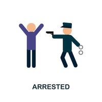 Arrested flat icon. Simple element from protest collection. Creative Arrested icon for web design, templates, infographics and more vector