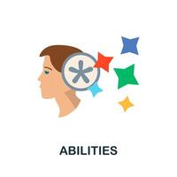 Abilities flat icon from reputation management collection. Simple line element Abilities symbol for templates, web design and infographics vector
