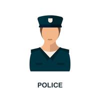 Police flat icon. Simple element from protest collection. Creative Police icon for web design, templates, infographics and more vector
