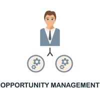 Opportunity Management flat icon from reputation management collection. Simple line element Opportunity Management symbol for templates, web design and infographics vector