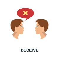 Deceive flat icon. Simple element from protest collection. Creative Deceive icon for web design, templates, infographics and more vector