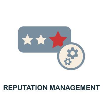 Reputation Management icon. Simple line element Reputation Management symbol for templates, web design and infographics vector
