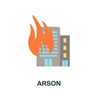 Arson flat icon. Simple element from protest collection. Creative Arson icon for web design, templates, infographics and more vector