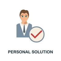 Personal Solution flat icon from reputation management collection. Simple line element Personal Solution symbol for templates, web design and infographics vector