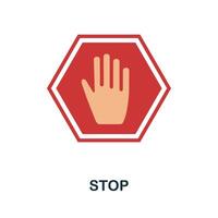 Stop flat icon. Simple element from protest collection. Creative Stop icon for web design, templates, infographics and more vector
