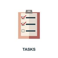 Tasks flat icon. Simple element from project management collection. Creative Tasks icon for web design, templates, infographics and more vector