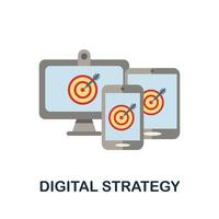 Digital Strategy flat icon. Simple element from project management collection. Creative Digital Strategy icon for web design, templates, infographics and more vector