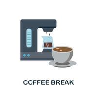 Coffee Break flat icon. Colored sign from productivity collection. Creative Coffee Break icon illustration for web design, infographics and more vector